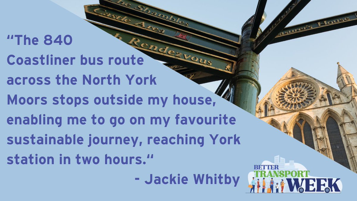 Jackie told us how much she loves taking the bus to York and enjoying the scenery on route.

Tell us about your favourite green journey for a chance to win £100 <a href="/nationaltrust/">National Trust</a> vouchers, but be quick, the competition closes at 23:59 on Sunday!

Enter here: ow.ly/69Wp50Sp19Q