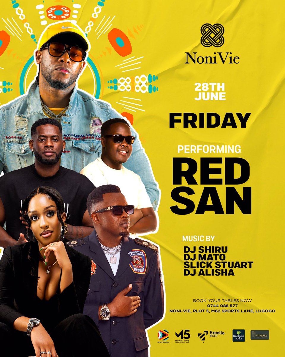 Red San is bringing the heat to Kampala’s most premium party destination tonight. Come through- It’s going to be one for the books. 🔥 🎶 🍻 

For reservations - 0744 088 577
