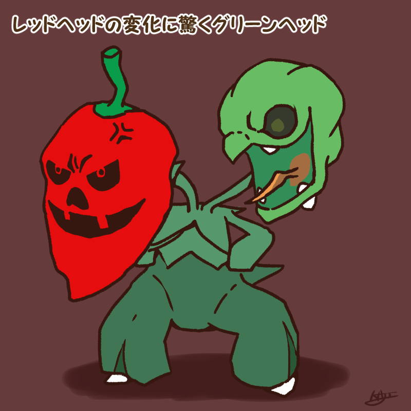 「レッドヘッドの変化に驚くグリーンヘッド 」|kajiのイラスト