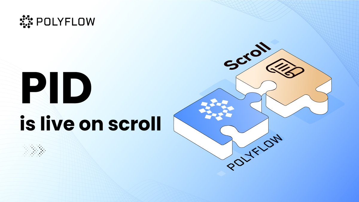 Polyflow_PayFi's tweet photo. #PID (web3 payment ID) officially launches on @Scroll_ZKP ! 🚀
A new era of #Web3  payments begins. The PayFi ecosystem will flourish on Scroll, bringing users a seamless payment experience.

@Polyflow_tech: A modular, #AI-ready, decentralized #crypto asset operations protocol, supporting #PayFi and beyond.

Register your PID on #Scroll_ZKP now: https://t.co/XjApF8SfW7

Let's explore the future of decentralized finance together!