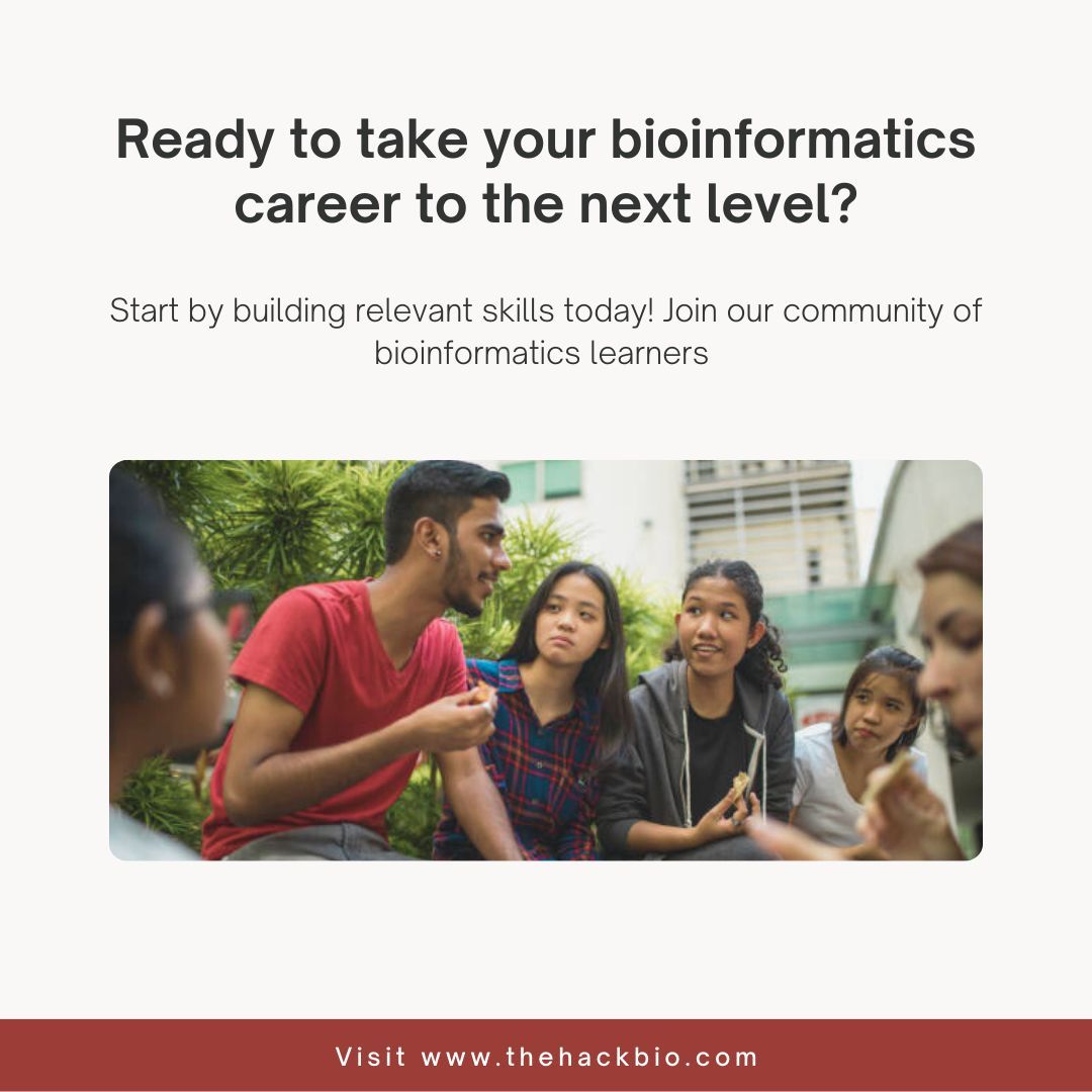 TheHackbio's tweet image. TGIF! What are you doing this weekend? Get started on your bioinformatics career by joining our community! 

Browse &amp;amp; sign up to our list of courses and services at buff.ly/48mCi8k  

#bioinformatics #TGIF #HackBio