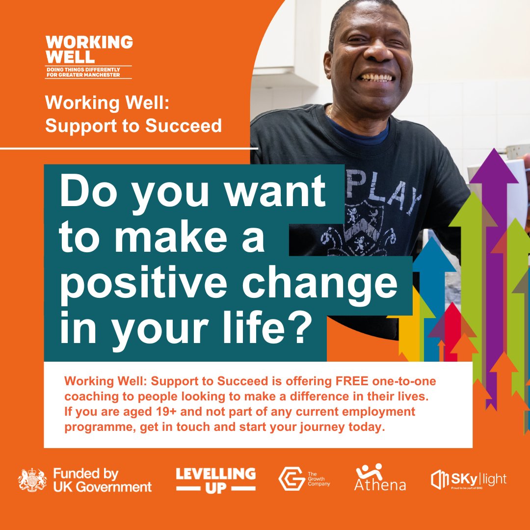 We are proud to support the new Working Well: Support to Succeed programme across GM.

The Support to Succeed programme will help customers take the next step towards employment.

orlo.uk/0XjuA 

#supporttosucceed <a href="/AthenaMcr/">Athena Manchester</a>