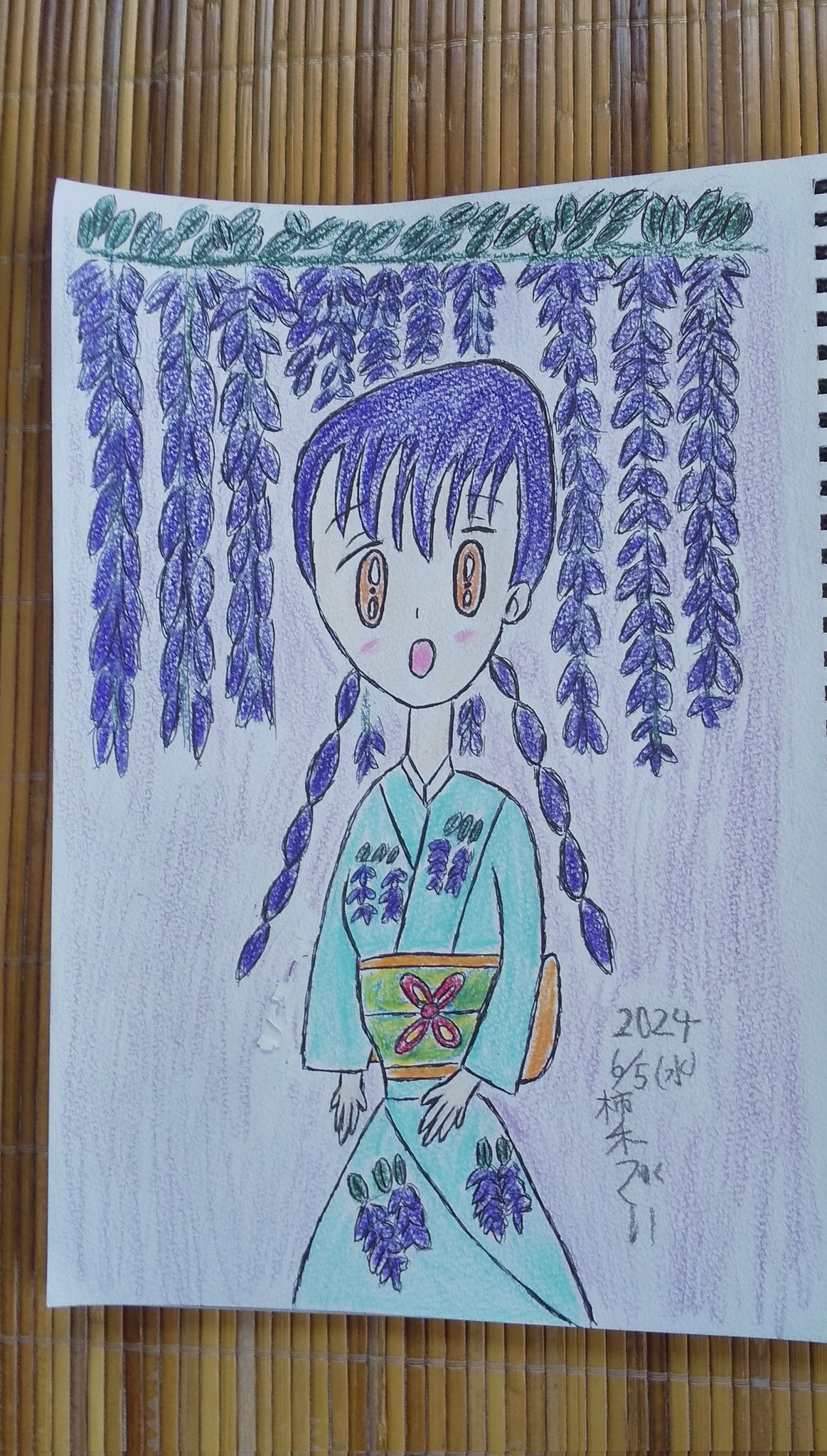 鏝絵(柿) コテ絵
