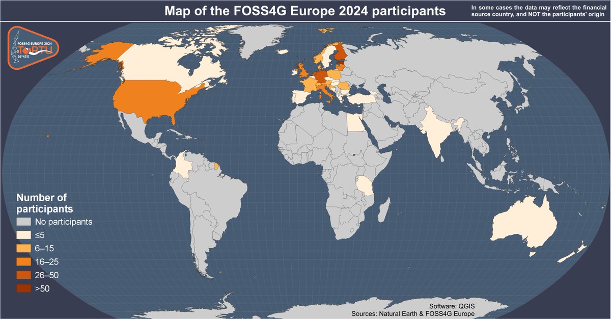 foss4ge's tweet image. Here are some fun facts about FOSS4GE!
🌍Almost 450 participants
🛠️We're holding 24 workshops
📊We're featuring 161 presentations
🙌We have 46 organisers and volunteers
Also, look at this map that shows where all our participants are from!🗺️
#FOSS4GE2024 #FOSS4GE #FOSS4G