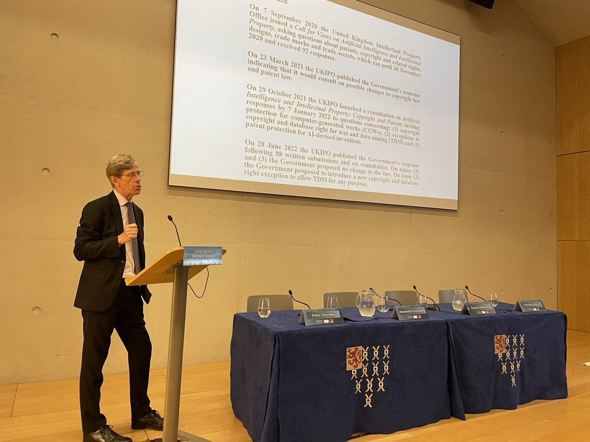 Honored to have Lord Justice Richard Arnold delivering our keynote speech at #QMIPRI2024. Insights on AI and IP protection! <a href="/QMIPRI/">QMIPRI</a> <a href="/QMSchoolofLaw/">QMUL School of Law</a> #Keynote #AIFuture