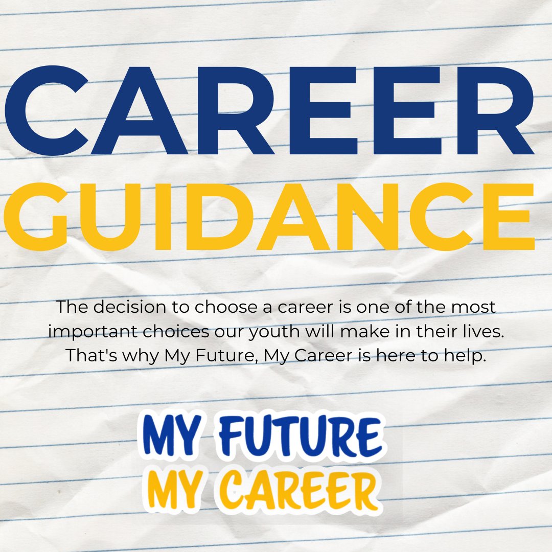 Feeling lost in the sea of career options? 

My Future, My Career is here to guide you! 

Our ongoing program provides valuable resources and support to help young people discover their passions and connect them with their dream careers. 

Take charge of your future, explore  ...