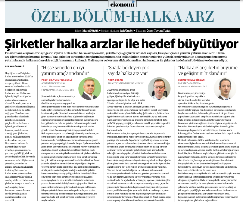 SERAPSRMEL's tweet photo. Bugün Ekonomi gazetesindeki yazım "Şirketler halka arzlar ile hedef büyütüyor"
https://t.co/k4FE2bLwyu https://t.co/To7zcU0Lf9