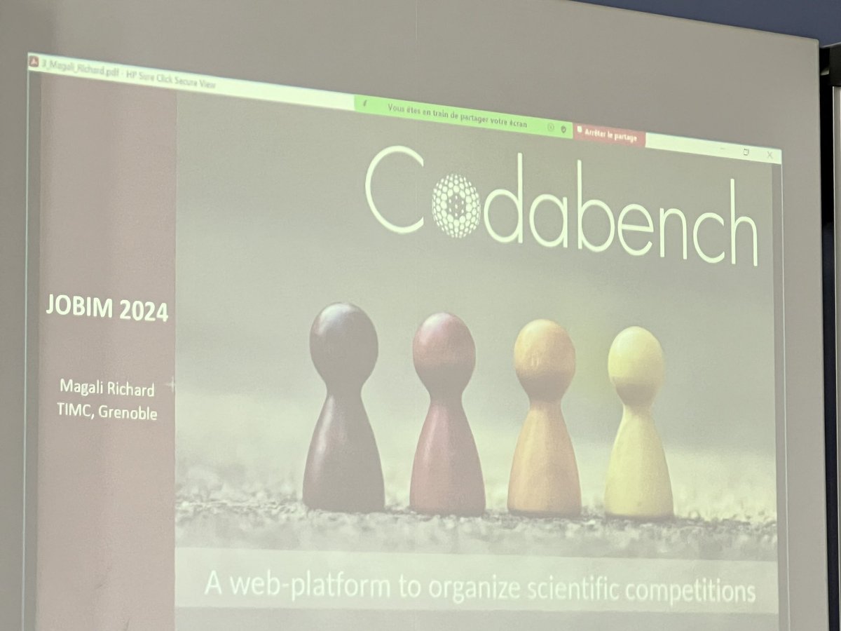 Présentation de codabench, un outil pour réaliser des compétitions scientifique par Magali Richard #JOBIM2024