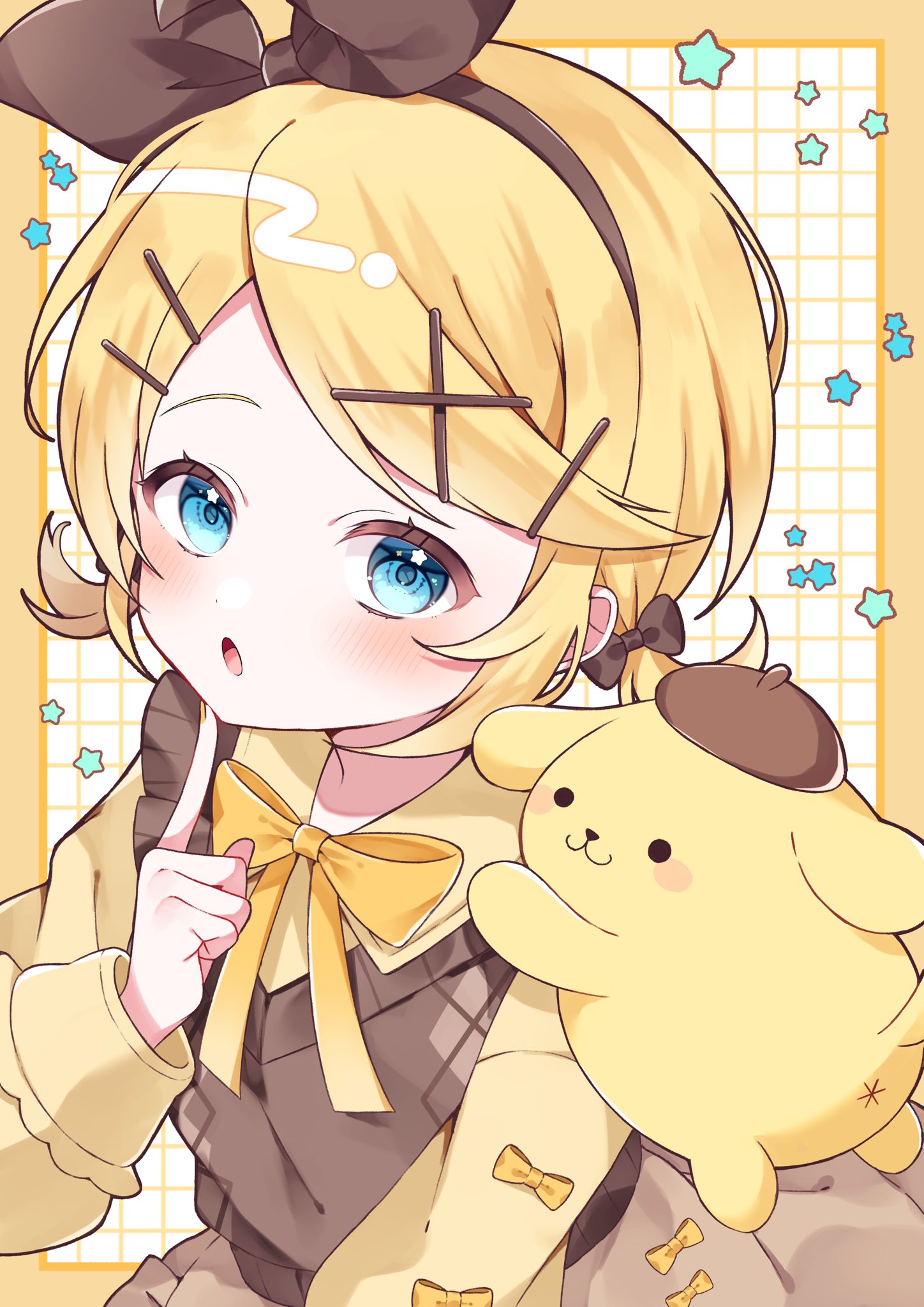 M鏡音リン と ポムポムプリン　寄り添い　トラックジャケット　ピアプロ×サンリオ M鏡音リン と ポムポムプリン 寄り添い トラックジャケット