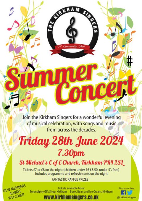 It's a busy weekend of events with St Annes Carnival, Wrea Green Field Day (Sat) and the wonderful Fylde Vintage and Farm Show (Treales). 

Plus TONIGHT is the summer concert by the <a href="/kirkhamsingers/">kirkhamsingers</a> at St Michael's Church in Kirkham with tickets still available.