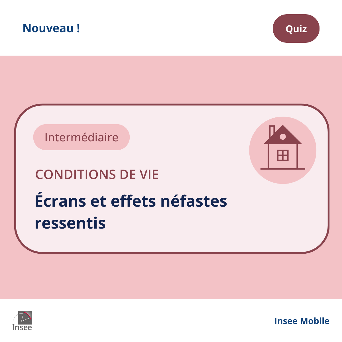 InseeFr's tweet photo. #InseeMobile | Découvrez le nouveau quiz sur l’application mobile ! Testez dès maintenant vos connaissances relatives aux effets néfastes des écrans ressentis par les internautes…
👉 https://t.co/TXenUuxdgG https://t.co/7dBFt8ff2i