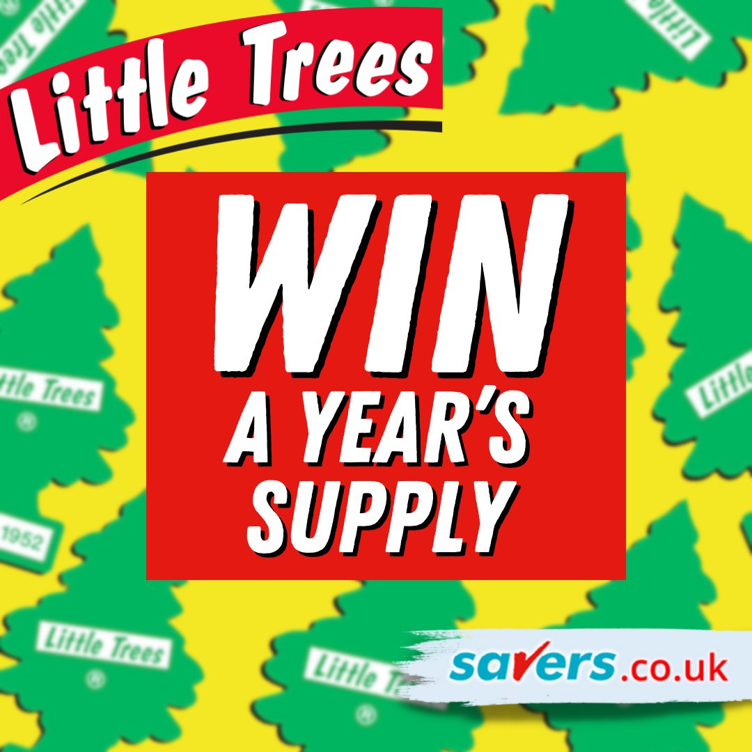 We’re giving you the chance to #WIN a year’s supply of LITTLE TREES UK 🌲

To enter simply RT &amp; FOLLOW <a href="/SaversHB/">Savers</a> 

UK only. Ends 02/07/2024. T&amp;C’s apply - bit.ly/2YOF42g

#ukcompetition #giveaway #giveawayuk #ukcomp #littletrees