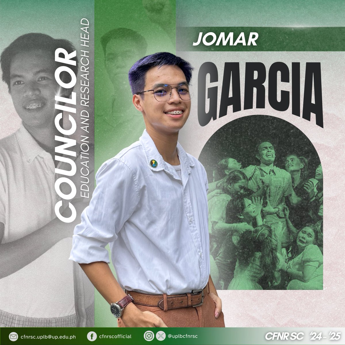 UPLBCFNRSC's tweet photo. 𝗖𝗼𝘂𝗻𝗰𝗶𝗹𝗼𝗿𝘀:
Jesh Santosh Kumar
Jhon Dharryl Losito
Jomar Garcia
Lance Rafael Dela Cuesta

(2/3) https://t.co/nlBpB8UAc1
