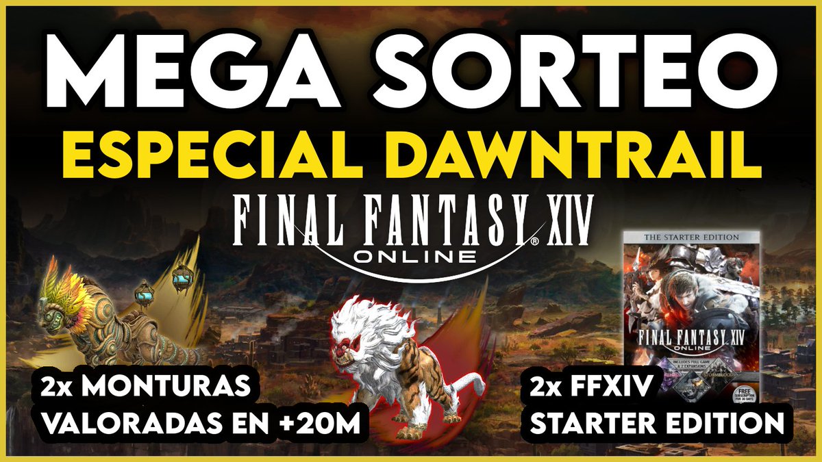 IbonMGen's tweet photo. Mega Sorteo especial #Dawntrail 🥳

Reglas para participar:
Seguirme en @Twitch  (/aebon) y aquí @IbonMGen.
❤️ y 🔁 a este post.
Escribe !sorteo en el chat del directo.

Sorteos todos los días.
Se sortearán en directo, necesario estar presente si ganas.

#FFXIV #FF14 #FFXIVESP