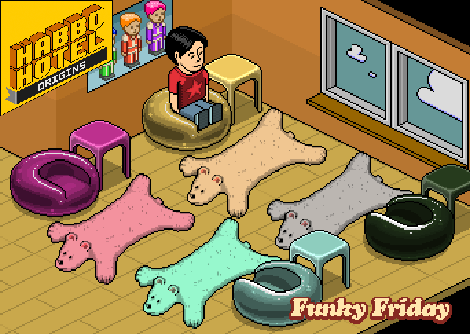 🐻‍❄️ It’s FUNKY FRIDAY in #HabboHotelOrigins!

To be one of the 5 lucky winners of a set of four special Bear Rugs, reply to this post with an emoji that represents your favourite thing about Origins. Winners announced in 24 hours!

🛒 Buy the new rugs in-game

These Bear Rugs are