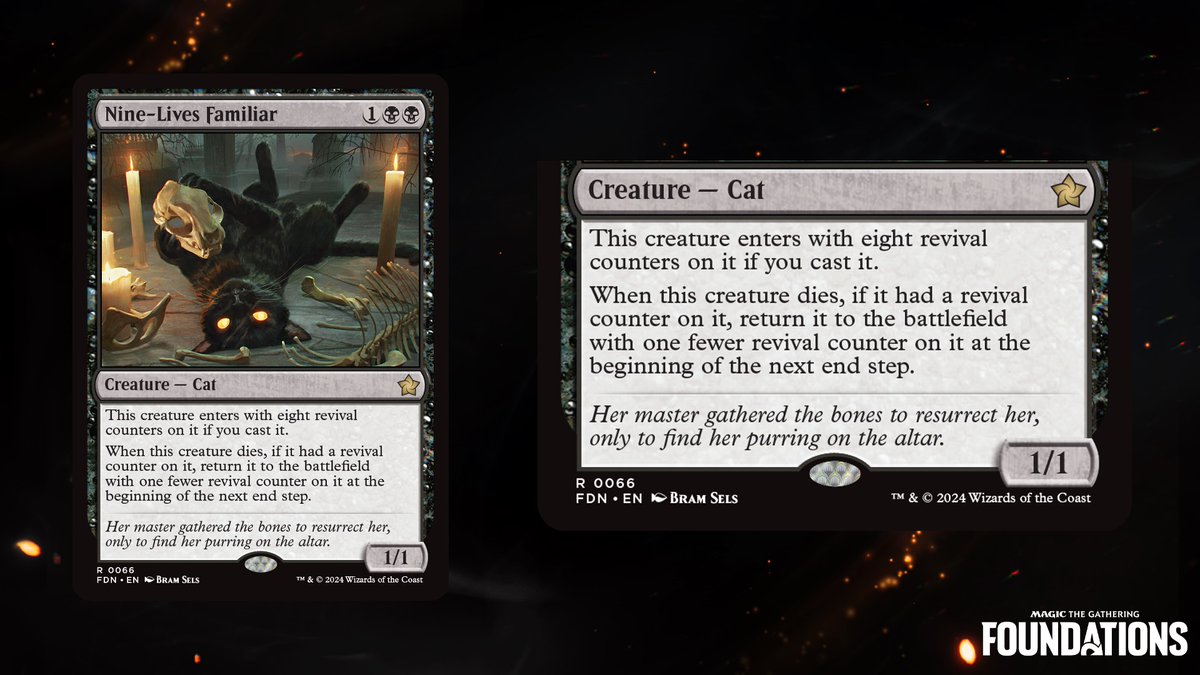 Kitty! The classic adage comes to life (and comes to life, and comes to life) with Nine-Lives Familiar! #MTGFoundations Kitty! The classic adage comes to life (and comes to life, and comes to life) with Nine-Lives Familiar! #MTGFoundations