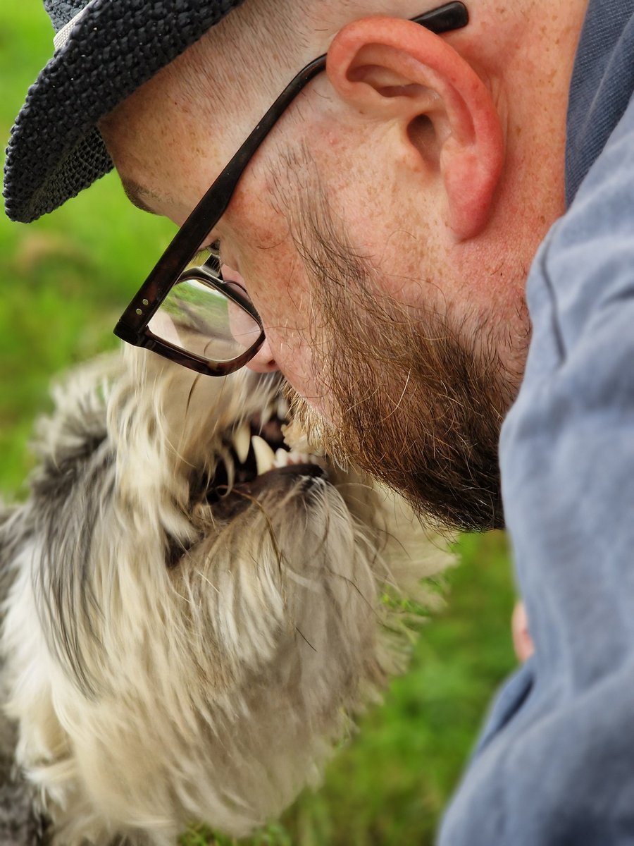 Lady and the tramp. (My daddy and me sharing a sausage roll)