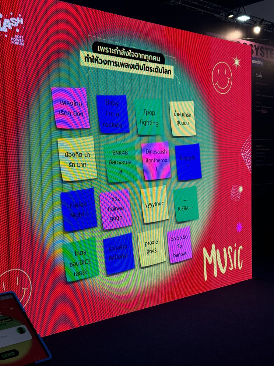 ryupchy's tweet image. ดิจิทัลโพสอิทในงาน THACCA มีโพสอิทที่เขียนถึง พ้อกสี + ไดซ์ ด้วยยยย 🥹 โพสอิทเขียนว่า “ proxie สู้ๆ ” อีกอันของไดซ์เขียนว่า “ โคตรชอบ DICE เลยอ่ะ ” นี่ล่ะๆๆๆๆๆ ถหวูกคคคค์ ♡︎♡︎♡︎♡︎

#THACCA #THACCASPLASH #SoftPowerForum2024