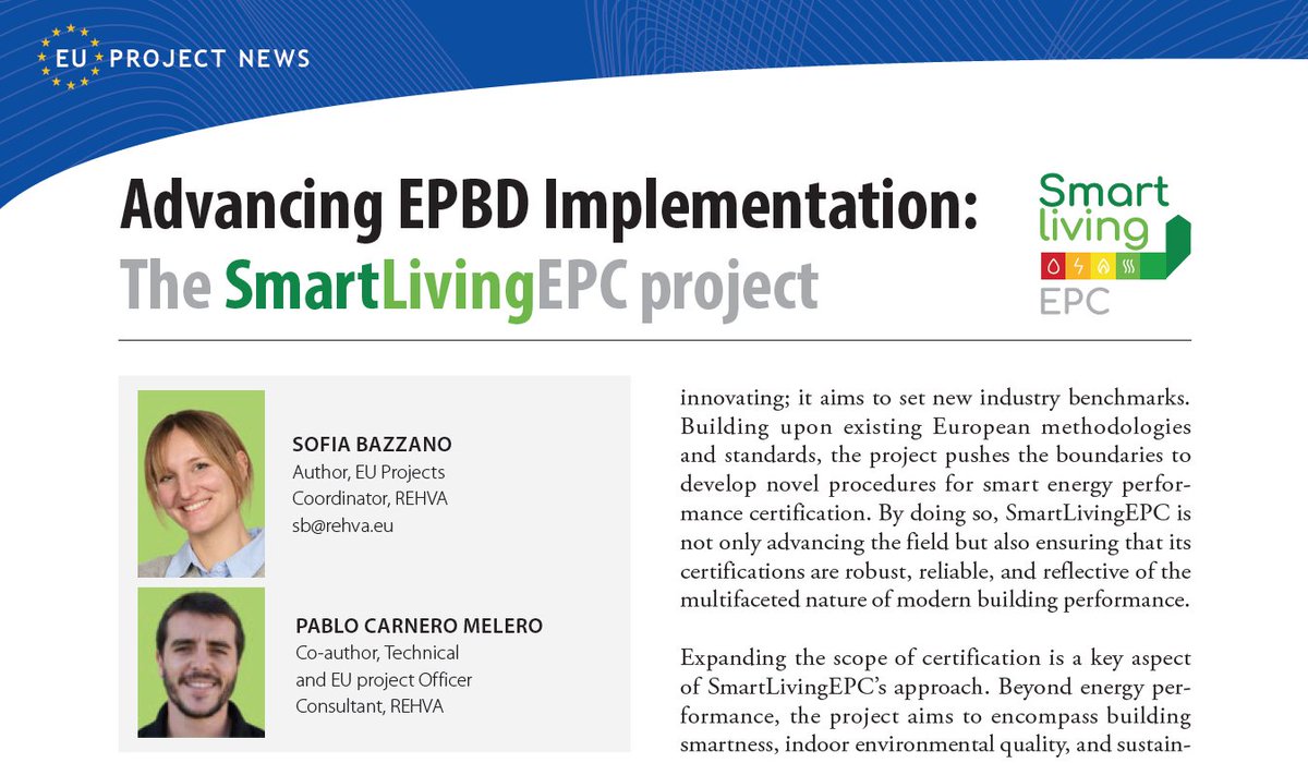 SmartLivingEPC's tweet image. Recently, an article titled &quot;Advancing EPBD Implementation: The SmartLivingEPC project&quot; was published in June&apos;s edition of REHVA Journal.

🔗 Read it here: smartlivingepc.eu/en/News%20and%…