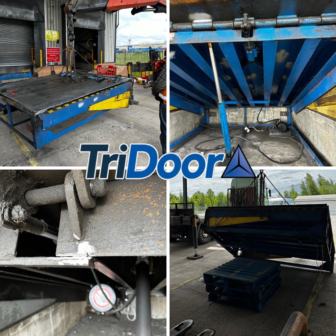 tridoor's tweet image. On-site last week, TriDoor repaired loading bay dock levellers, fixing cracked lip plates, failed chassis welds, and re-fastening deck plates. We ensured 100% weld penetration with multi-pass welds. #TriDoor #LoadingBay #DockLevellers #Welding #Repairs