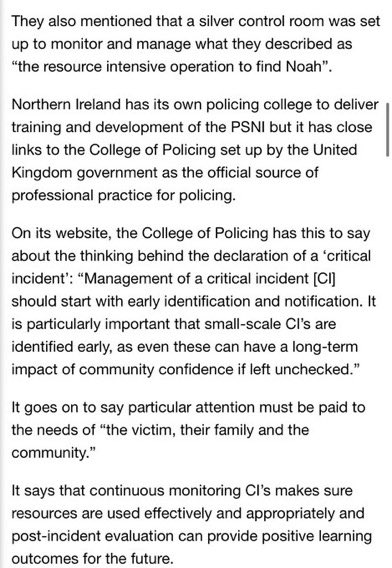 ManusSinead's tweet photo. A silver response room was set up to manage & monitor-a Silver commander coordinating the overall tactical response #Noah was missing 6days in what was a ‘critical incident’ (CI) yet PSNI refused initially 2 requests,refused overtime, cited MisPerFatigue
#JusticeForNoahDonohoe💙 https://t.co/TExZsCsiqQ