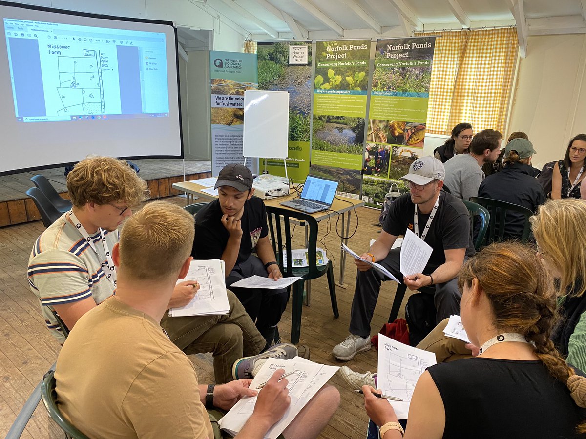 Straight into day 2 of our ponds course with a short group based workshop on restoring various types of ponds across a farm. #EcologyTraining #Ponds