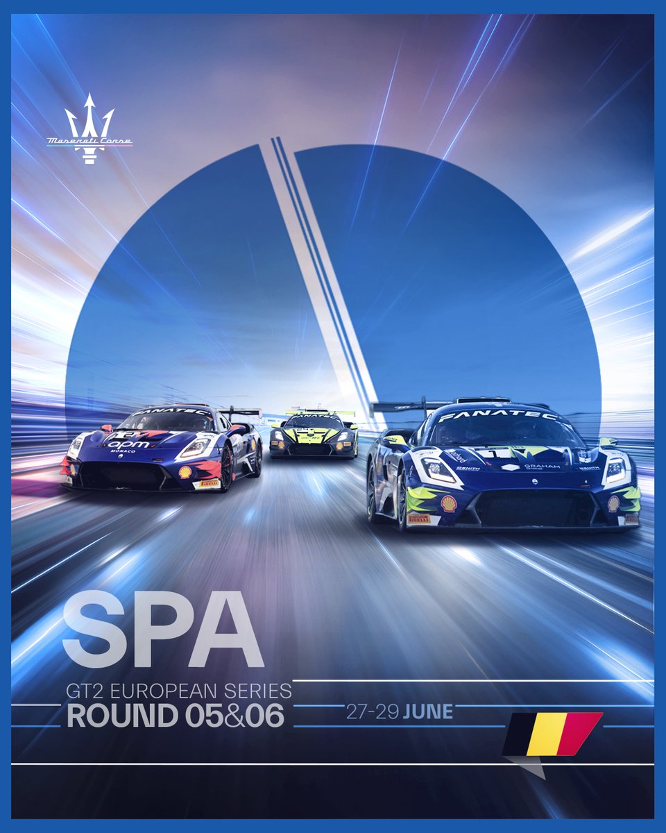 Every corner a plot twist, every lap a new episode in the story. 🎬🏁​
Race day is here: time for #LPRacing and <a href="/TFTRacing/">TFT Racing</a> to unleash the #MaseratiGT2 at the <a href="/CircuitSpa/">Spa-Francorchamps</a>. 🇧🇪​

<a href="/GT2European/">GT2 European Series powered by Pirelli</a> <a href="/ShellMotorsport/">ShellMotorsportTeam</a> #RACEBEYOND