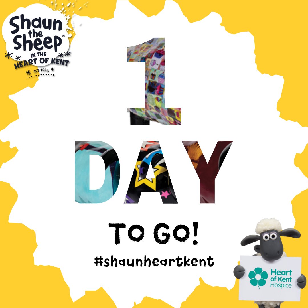 Only 1 day to go until the trail is live! #ShaunHeartKent! <a href="/shaunheartkent/">Shaun the Sheep in the Heart of Kent</a>