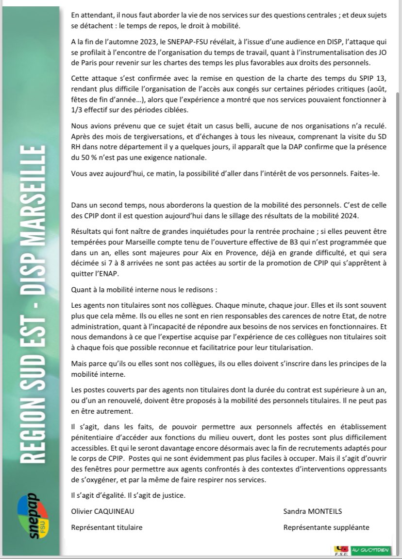 SNEPAP-FSU Sud Est tweet media