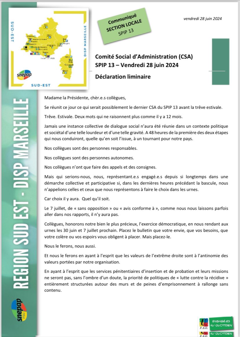 SNEPAP-FSU Sud Est tweet media