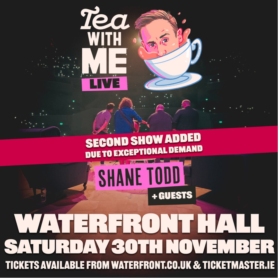 Second show added due to demand! Tea With Me returns to the Waterfront Hall for a live podcast on Saturday 30 November 2024!

<a href="/shanetodd/">Shane Todd</a> brings his hugely popular podcast back to the Waterfront Hall!

Get your tickets below 👇

bit.ly/3VHOcEC
