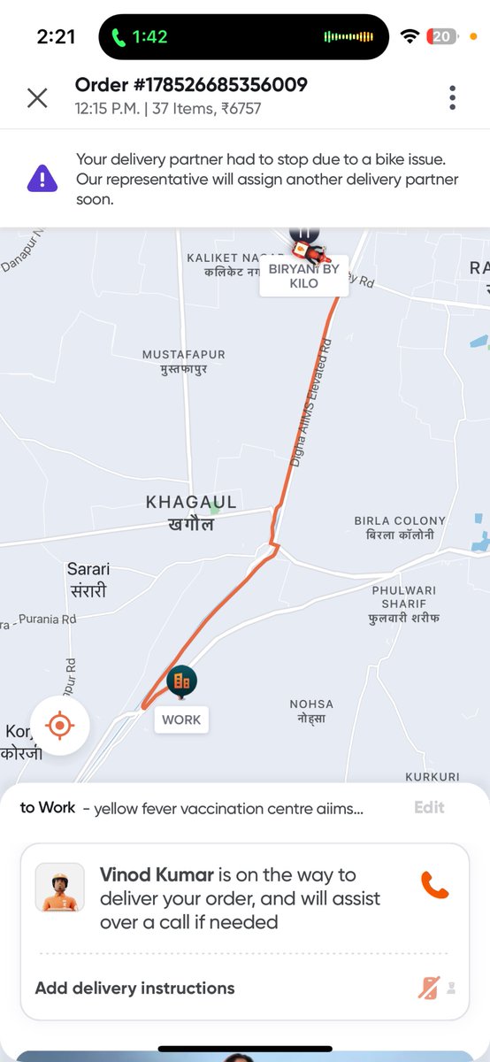 stoned_medico's tweet photo. What pathetic service by swiggy. Ordered it at 12:15pm and it’s been more than 2 hours. No response from the team or the delivery partner. It was a lunch order for 10 people. Please act on it @Swiggy @jagograhakjago @SwiggyCares https://t.co/UIsOSovAjD