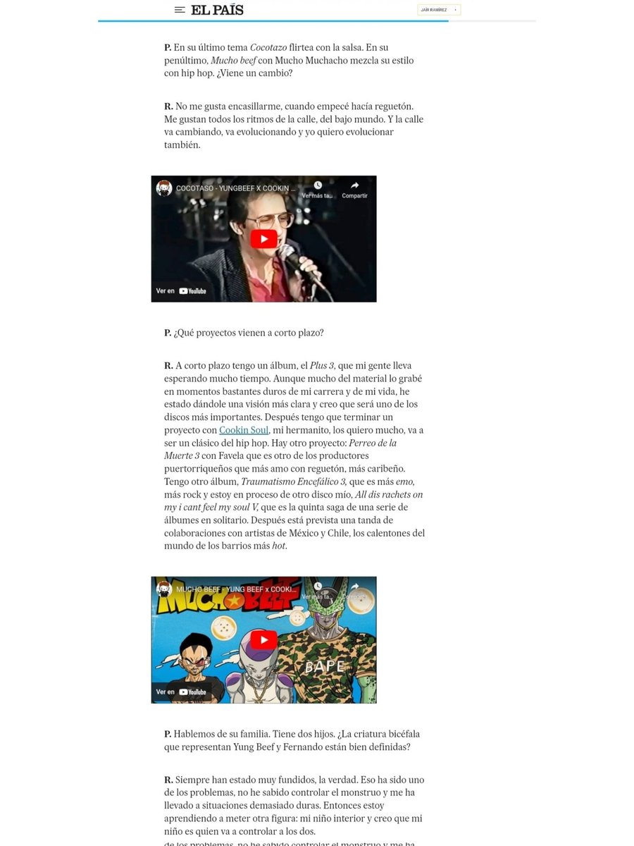 Muy buena la entrevista a Yung Beef. Esto lo puede necesitar leer alguien que no pueda pagar la suscripción.