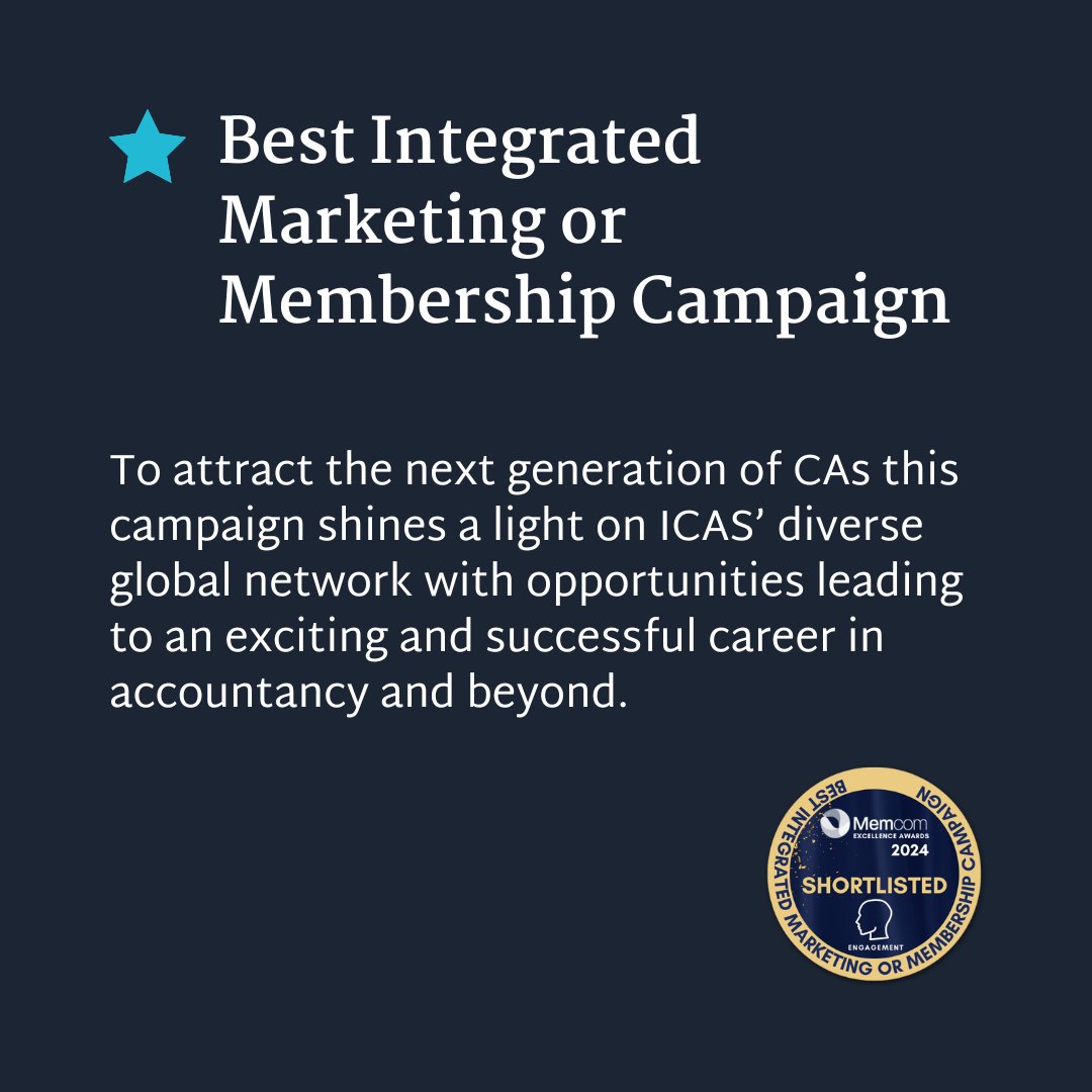 ICASaccounting's tweet photo. We’re delighted to be shortlisted in three categories in the Memcom Excellence Awards 2024 @memcomUK 

Fingers crossed for September when the winners will be announced. 🤞

#Memcom #Learning #Education #OpportunityKicks #EDI https://t.co/vuNgbFbC8U