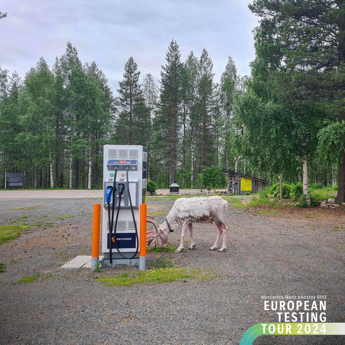 DaimlerTruck's tweet photo. Hei Finland! Leaving the Nordkapp behind, we now made it all the way to Helsinki, the northernmost capital of the European Union. We met some #BatteryElectric friends along the way, namely an #eActros300, an #eEconic and an #eCanter. 🚛🔋

#DaimlerTruck #eActros600TestingTour