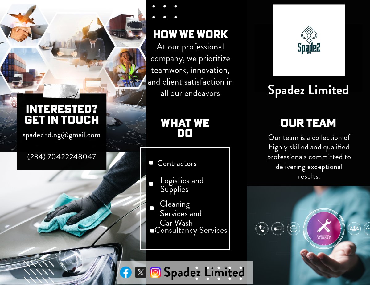 SpadezLimited's tweet photo. π Diving into the World of Excellence with Spadez Limited! π’πΌβ¨From consultancy services to cleaning, logistics, contractors, and even car washes - Spadez Limited is the true master of multitasking! ππ―
#SpadezLimited #ProfessionalismRedefined #CHIVIDO2024 https://t.co/rB1gdhYI1O