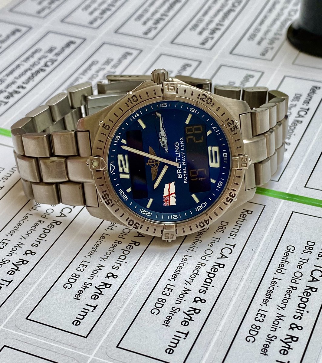 Breitling Royal Navy special edition aerospace this one came in for a battery service – unfortunately after 20 years of use it needed a full service – and we also fitted two new spring bars just to make the bracelet 100% secure