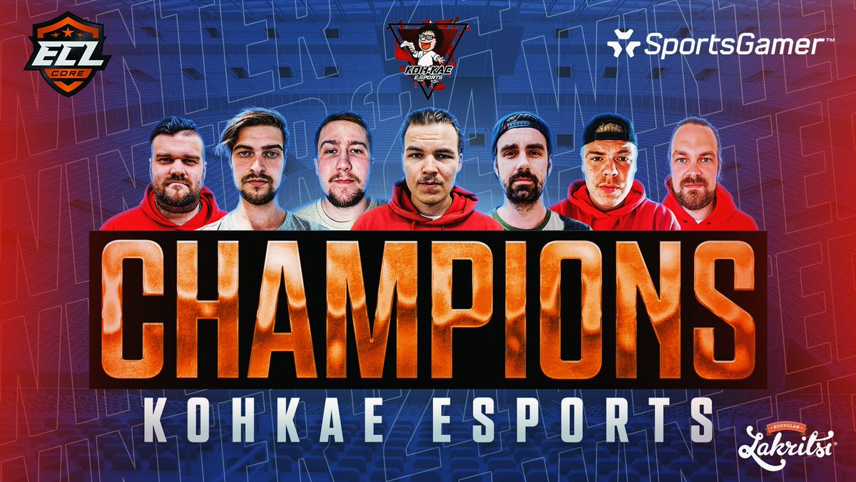 SportsGamerGG's tweet photo. After an incredible Game 7 nailbiter, KohKae Esports are your #ECL24Spring Core Champions!
Tenkarolle, Royalcombat96, Eashl_Kalle, Joona41, Khassu--, @niqlasss, Lihaponi90 (@TimoTuominen15)
#KouvolanLakritsi #eHockey #NHL24 #esports