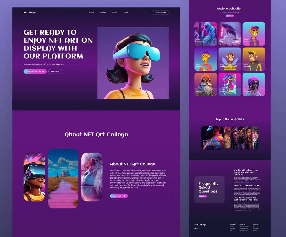 Ciidope_'s tweet photo. @Daviowhite NFT landing page design https://t.co/g5Pd1Y2Dq0