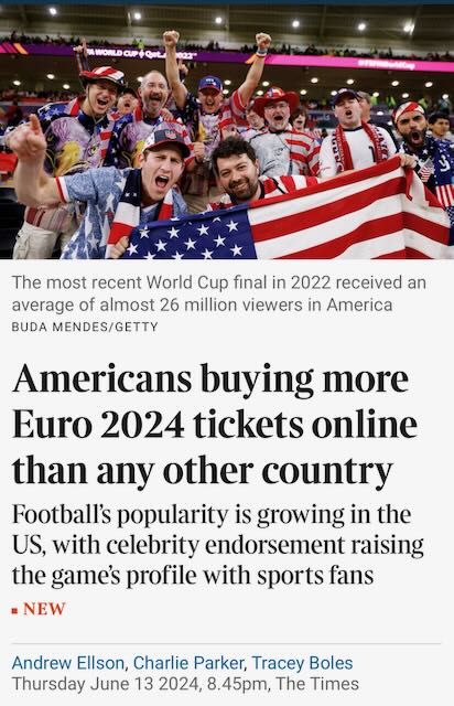 Call it Soccer if you like, but Football is taking hold of American hearts.
