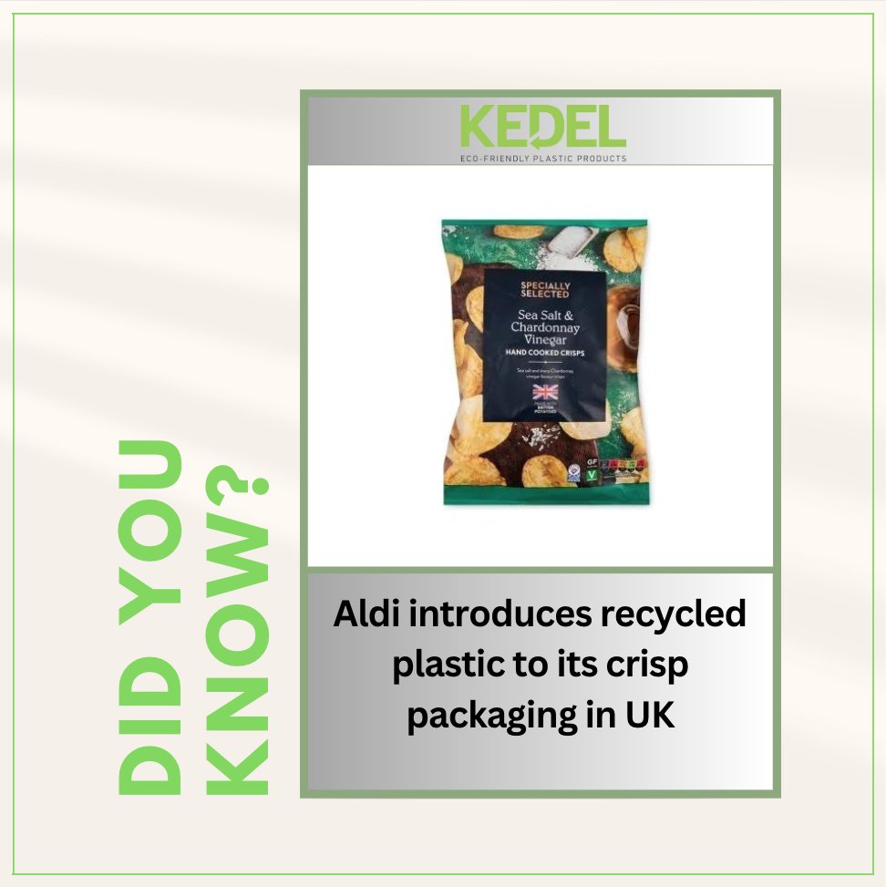 Supermarket chain Aldi UK has taken a significant step towards enhancing its sustainability efforts by incorporating recycled plastic into its own-label crisp packaging.

If you would like to read more about this story, click the link below:

packaging-gateway.com/news/aldi-plas…