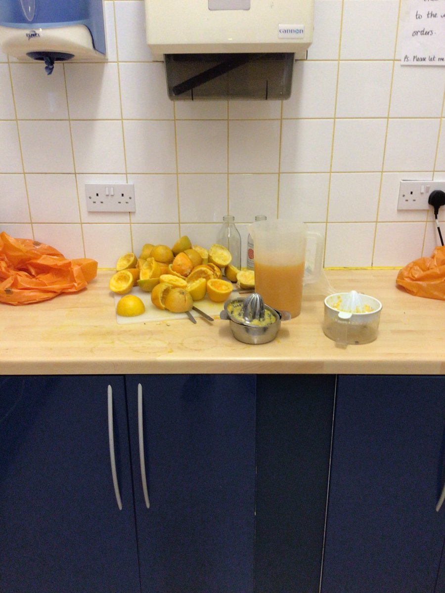 Year 2 making orange juice for the WD Summer Fair!