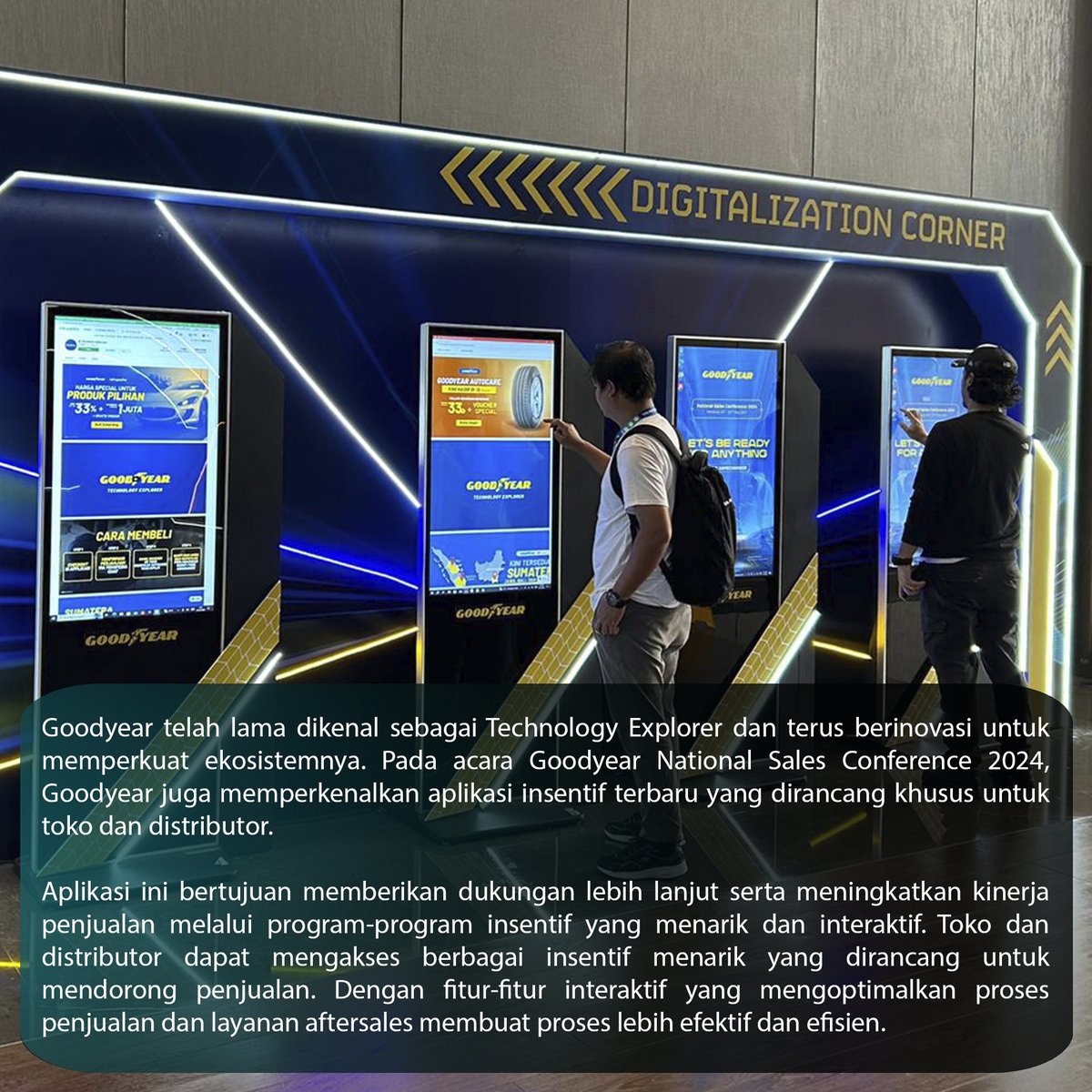 Dapurpacu_id's tweet photo. Goodyear Indonesia optimis optimis dengan perkembangan digital di tengah masyarakat Indonesia, dengan terus melanjutkan inovasinya meluncurkan toko ban online Goodyear Autocare yang berada di platform Tokopedia, Shopee, dan Lazada.   

#goodyear #goodyearindonesia #banmobil #ban https://t.co/0mQBmCKSbg