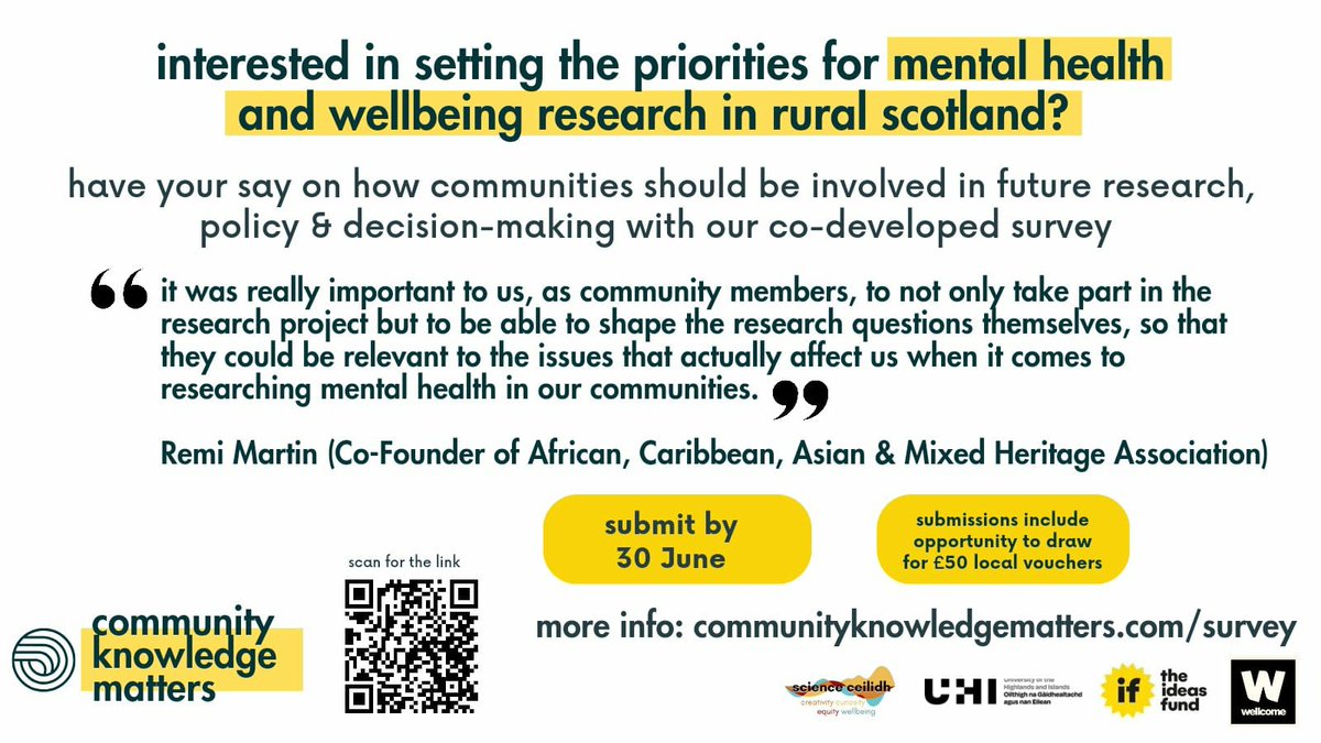 LaurenPyott's tweet image. The findings will be used to help inform future research &amp;amp; policies on mental health in rural areas, so that it can feel more meaningful for rural priorities. It will also help us know how to better support #communityledresearch through the Community Knowledge Matters network...