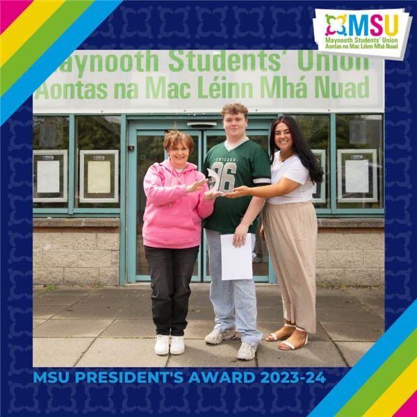 MSU President’s Award 2024

It is with deep admiration and heartfelt sympathy that I bestow this special honour upon the beloved Nicole Byrne. As a celebration of her legacy, I have selected Nicole as the recipient of the Maynooth Students’ Union President’s Award 2024.
￼