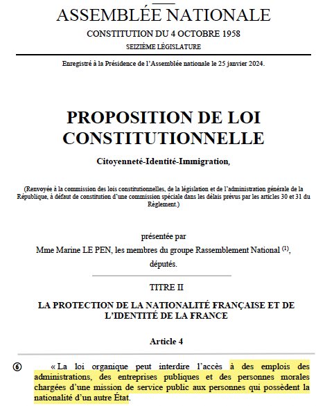 Quelle hypocrisie de <a href="/MLP_officiel/">Marine Le Pen</a> qui désavoue les propos tenus par <a href="/RogerChudeau/">roger chudeau</a> 

En Javier 2024, <a href="/MLP_officiel/">Marine Le Pen</a>  signait cette proposition de loi qui interdit l’accès aux binationaux à la fonction publique. Tout ça me révolte. 
Stopons le FN ils sont insultant et dangereux