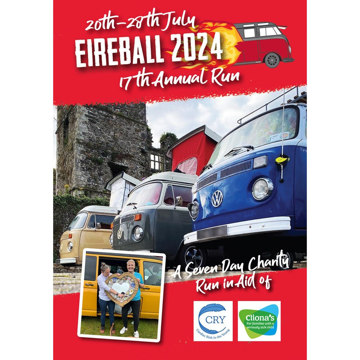 CRYIre's tweet photo. Delighted that we're one of @Eireball #ChosenCharities for 2024.

A seven day run taking place from 20th to 28th July.

#VW #Eireball2024 #Charity 
Always #RememberingMark💙 https://t.co/2ZNNjC7W34