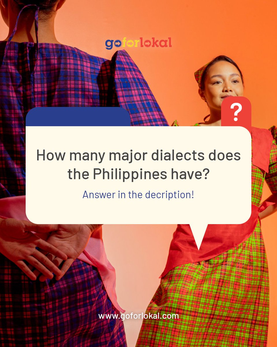 go4lokal's tweet image. Alam mo ba ang sagot? 🤔 Tignan natin! 👇

👉 The Philippines has EIGHT major dialects, including Tagalog, Cebuano, Ilocano, Hiligaynon, Waray, Bikol, Pangasinense, and Kapampangan.

#FunFactPh #PhilippineFestivals #GoForLokal #LocalPh #Philippines