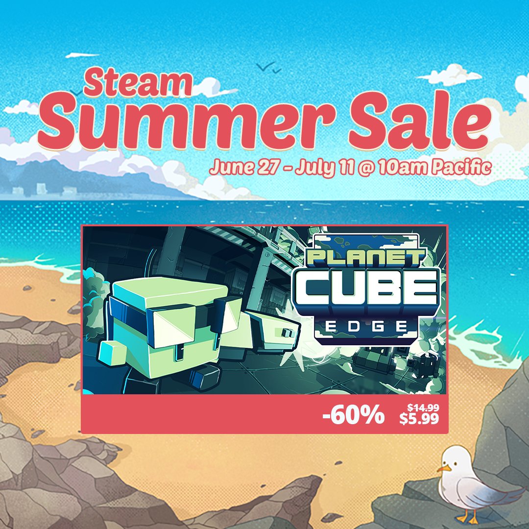 Planet Cube: edge is on sale during Steam Summer Sale! 60% OFF!!!🤯

You might think Edge would like to take a nice holiday during this time of the year, but going through some challenging levels and protecting a planet seemed like a fun way to enjoy summer 🫡
 #SteamSummerSale