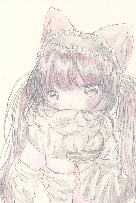 知らない恋と傷。#イラスト #女の子イラスト #ケモミミ #かわいいイラスト #アナログイラスト 